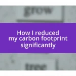 How I reduced my carbon footprint significantly