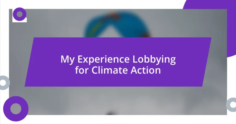 My Experience Lobbying for Climate Action