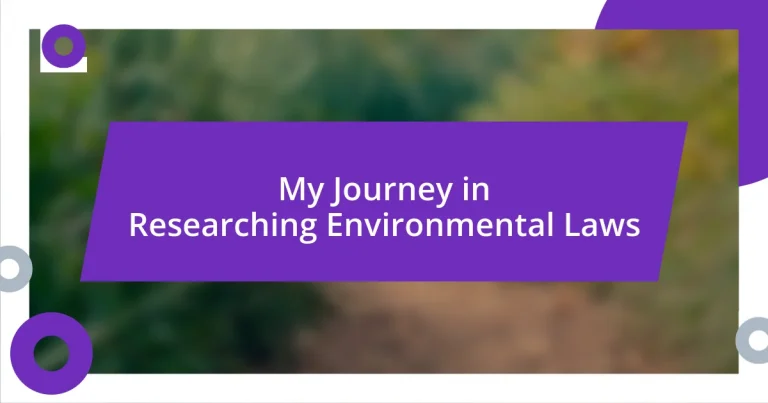 My Journey in Researching Environmental Laws