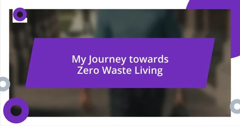 My Journey towards Zero Waste Living