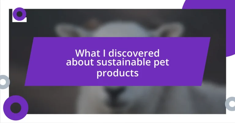 What I discovered about sustainable pet products